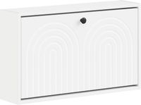 vidaXL Wandgemonteerde Schoenkast ALKMAAR 71 x 17 x 43 cm Bewerkt hout, Entree, Modern Schoenkast, Vochtbestendig Wandmeubel, Compacte Organizer, Ruimtebesparend Meubel