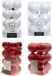 Decoris Kaemingk B.V. Kerstversiering kunststof kerstballen kleuren mix rood/ winter wit 4 en 6 cm pakket van 80x stuks