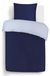 TRANKIELO® - Housse de couette bicolore bleu marine/gris - Set 140 x 200 cm avec 1 taie d'oreiller - 100% katoen
