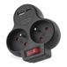 EMOS - Frans meervoudig stopcontact met 2 x USB-poorten en schakelaar, FRENCH-dubbel stopcontact met USB-A en C-poort max. 3,4 A/17 W