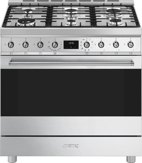 SMEG C9GMXNLK2 - Gasfornuis - 90 cm - RVS