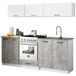 3E 3xE living.com Keukenset: acht deuren, zes legplanken, kleur: wit beton