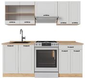 Vicco R-Line Complete keukeneenheid – 200 cm, WB Eik Wit landhuis/gouden eik