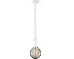 Home Sweet Home Leonardo Spiraal hanglamp wit inclusief LED lamp G125 dubbele spiraal - dimbaar - pendel lengte 100 cm - rook