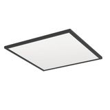 EGLO LED plafondlamp Rovito, ronde badkamer plafonnière | badkamerlamp plafond van kunststof in zwart en wit, plafondverlichting warm wit-koud wit, IP44, 50x50 cm