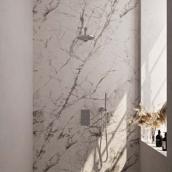 BRAUER Chrome Carving Thermostatische Inbouw Regendouche Set 25 - 20cm Douchekop - 3-Weg Omstelling - Chroom