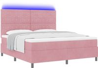 vidaXL LED Boxspringbed met Matras Roze 180 x 200 cm Fluweel