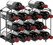 Homcom Wijnrek Metaal Zwart 43L x 15,5B x 31H cm