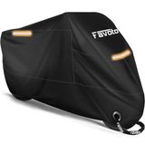 Favoto Bol Motorhoes Outdoor Motorhoes 210T Oxford stof afdekhoes indoor motorzeil stofafdichting met waterdichte strepen verbeterd slotgat zwart (265cmx105cmx125cm)