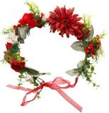 Merkloos Carnaval verkleed Hippie/flower power verkleed bloemen hoofdband - multi kleuren - kunststof