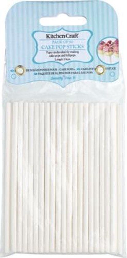 KitchenCraft Sweetly Does It Lolly Sticks - 10 cm - White - Paper - 1 Piece