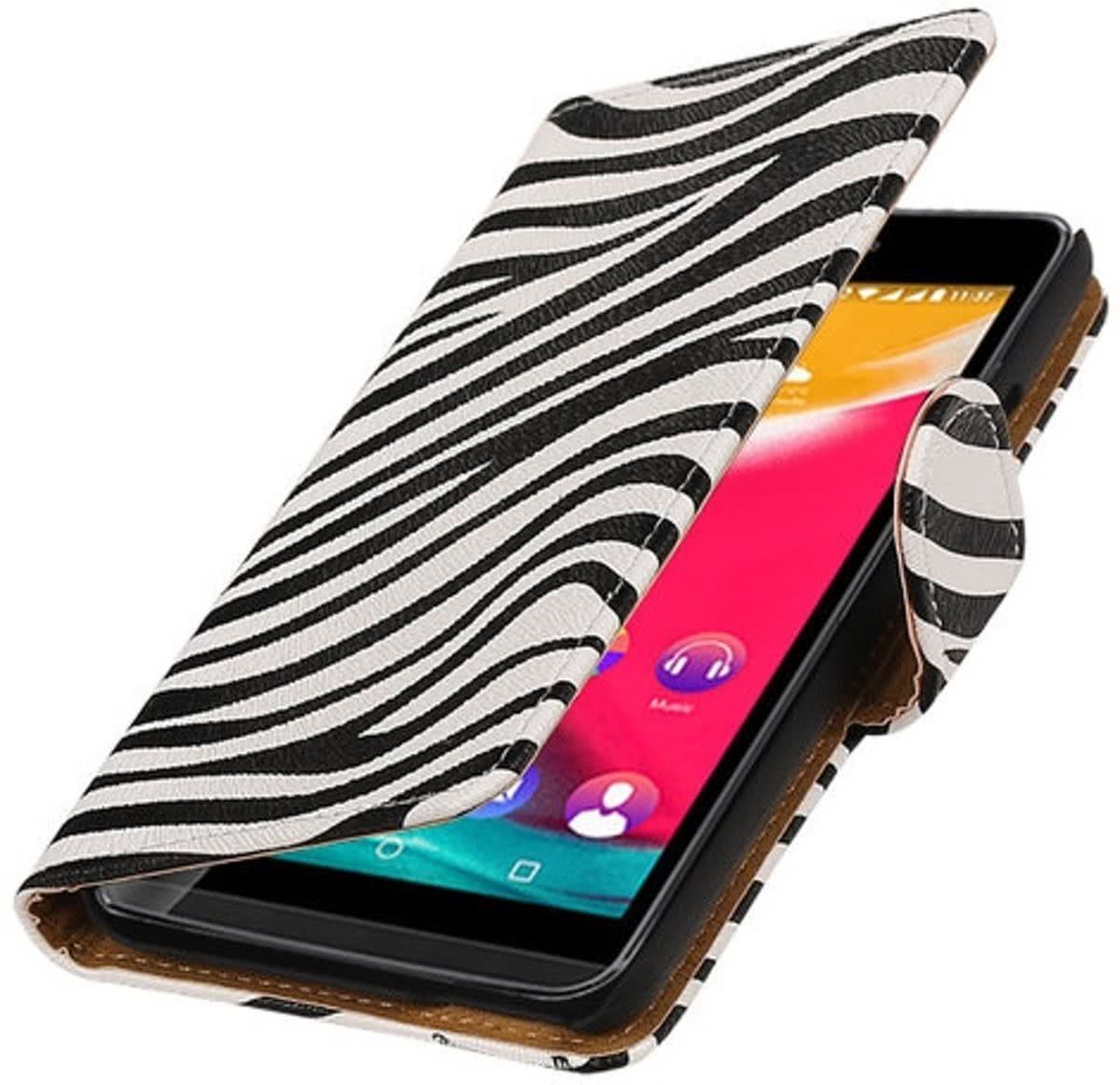 Best Cases Zebra booktype wallet cover voor Wiko Rainbow Jam 4G
