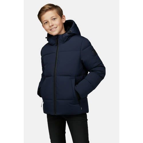 Cars winterjas - donkerblauw Jongens Nylon Capuchon Effen - maat 152