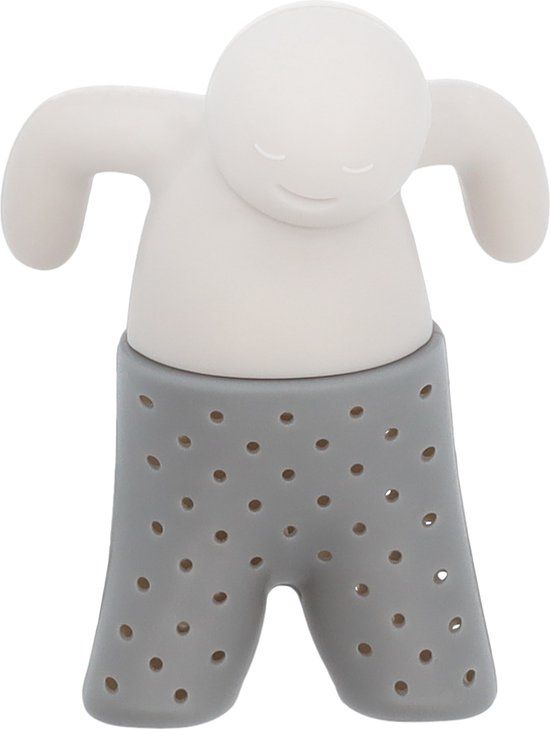 Krumble Thee mannetje infuser zeef / Siliconen Thee-ei voor losse thee - Grijs
