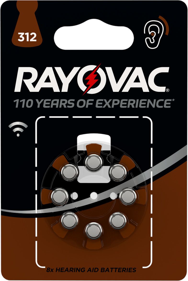 Rayovac 312 Hearing Aid Batteries - 8 Pack