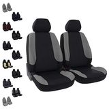 DBS DBS 1012721 autostoelhoezen, 2 stoelen, zwart + grijs, voor- en achterkant, universeel, antislip, afwasbaar