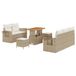 vidaXL Banc de jardin 10 pièces beige et crème poly rotin