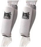 Metal Boxe Elastische katoenen scheenbeschermers XL wit