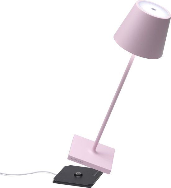 Zafferano Poldina Pro Tafellamp - Roze - Oplaadbaar - LED - Dimbare - Buitenlamp - 38 cm