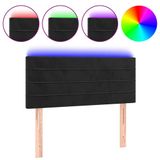 VidaXL Hoofdbord LED 180x5x78/88 cm fluweel zwart