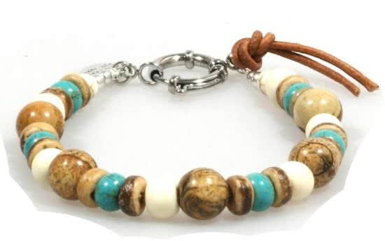 Heaven Eleven - heren kralen armband - colored stones 8mm- 21cm