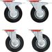 vidaXL Zwenkwielen 4 stuks 125 mm Zwart Metaal met rem