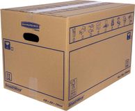 Bankers Box 6208301 Set van 10 kartonnen dozen 43 x 30 x 25 cm met handgrepen voor verhuizing, opslag en transport, ultra-resistent, dubbel versterkt kanaal, maat M, 32 liter