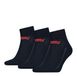 Levi's Heren Quartersokken Mid Cut Batwing Logo 3-Pack Navy