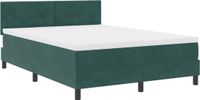 vidaXL Boxspring bed met hoofdeinde Donkergroen 140 x 200 cm Fluweel