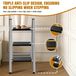 StarTech Opklapbare trap - 3 treden - Antislip treden - Metalen frame - Draagvermogen 150 kg - Zwart