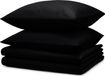 Blumtal set de literie : 2x housse de couette 135x200 cm + 2x taie d'oreiller 80x80 cm - Microfibre, noir