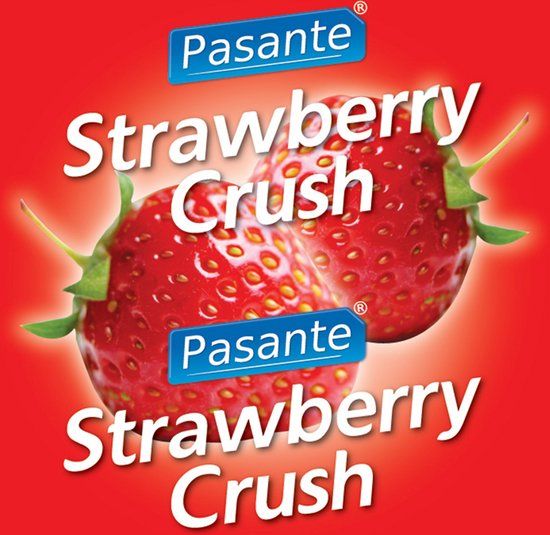 Pasante Aardbei Condooms - 144 stuks - Rood - Met glijmiddel - Smaak: Aardbei
