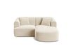 Canapé d'angle droit modulable 3 places en velours beige clair