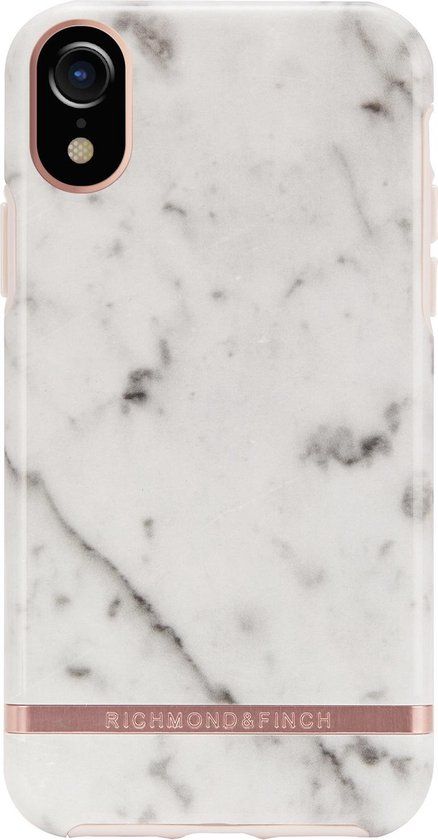Richmond & Finch White Marble - Rose Gold details for iPhone XR