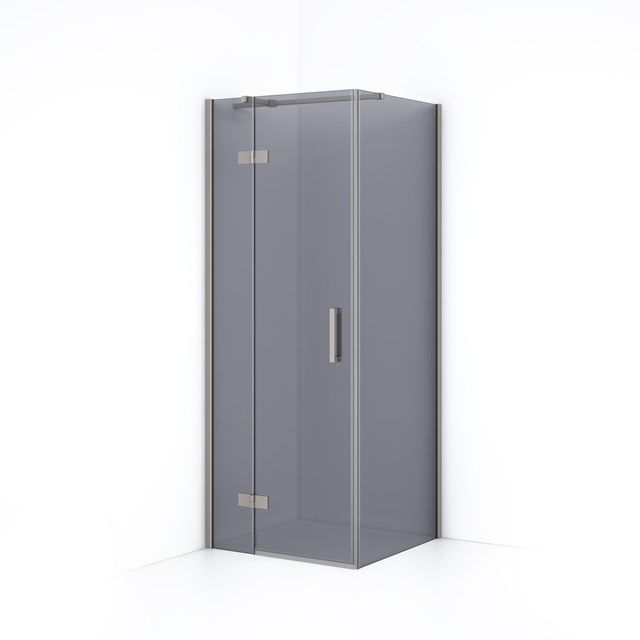 Maxaro Douchecabine Diamond 80x80cm 8mm Rookglas Veiligheidsglas Geborsteld RVS