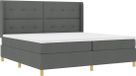vidaXL Boxspringbed met LED-stripverlichting Grijs 200 x 200 cm Stof