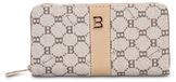 Bricioles Damesportemonnee met rits, beige, met monogramprint, 19 cm, gemaakt van polyurethaan