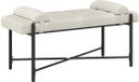 vidaXL Bank met knopen Crèmekleurig 110 x 40 x 46 cm