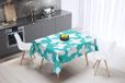 Bonamaison Tafelkleed, Anti-Mold, Sneldrogend, Waterdicht, 100% Polyester Tafellaken, Turkoois, wit, 140 x 140 Cm