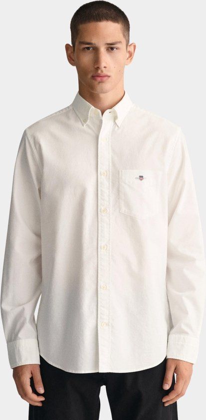 Gant Casual overhemd lange mouw Wit Regular Fit Oxford - Heren - Maat XL