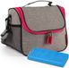 PLASTICFORTE Lunchtas / koeltas - incl koelelement - taupe/roze - 26 x 20 cm - voor onderweg