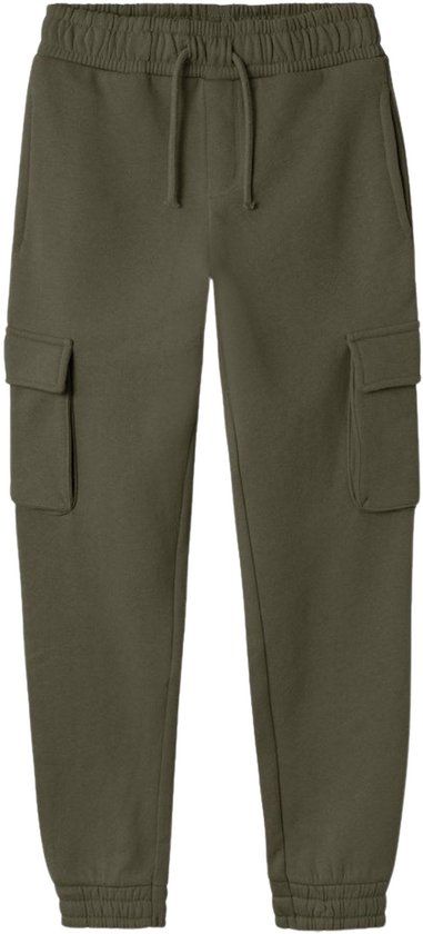 Name it Mollie cargobroek Regular Fit Kinderen Katoen/Polyester Effen Olive Night