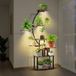 Ibenzoa® Grande support métallique pour plantes avec lampe de croissance intégrée et neuf niveaux pour intérieur et extérieur