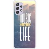 Samsung Bedrukt siliconen hoesje compatibel met Galaxy A72 4G Music is life