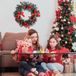 Unyqoos® Couronne de Noël élégante avec baies rouges et pommes de pin pour décoration d'hiver