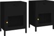 vidaXL Nachtkastjes - 2 stuks - 40x30x54,5 cm - Staal en Glas - Zwart