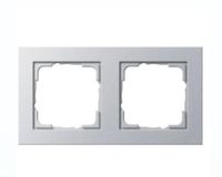 Gira E2 Afdekraam 2-voudig - Aluminium mat (System 55)