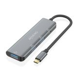 AISENS A109-0762 USB 3.2 Gen 1 (3.1 Gen 1) Type-C Hub - 5000 Mbit/s - Grijs