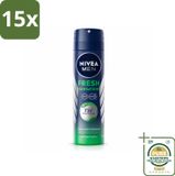 NIVEA MEN 15 x Fresh Sensation Déodorant Spray - 150 ml