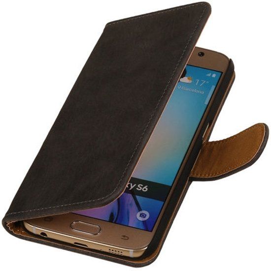 Best Cases Grijs Hout Booktype Samsung Galaxy Core LTE Wallet Cover
